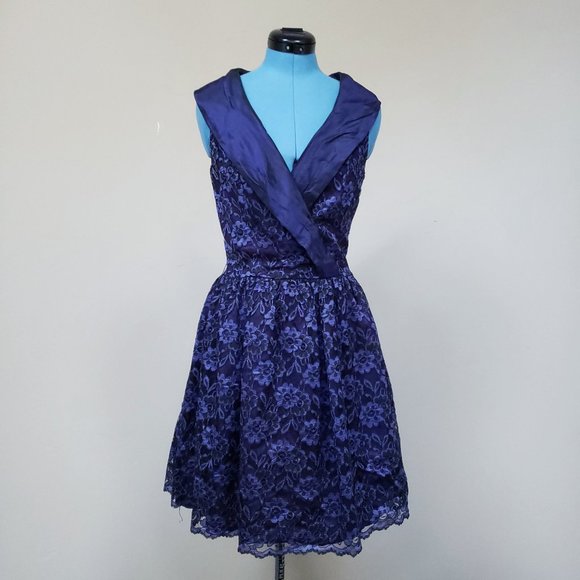 Vintage 1990s lace Jessica Howard evening dress - Picture 1 of 5